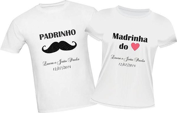 Camisetas Padrinho e Madrinha - BITA PERSONALIZADOS