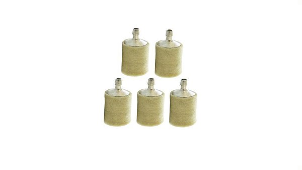 Kit 5 Filtros Combustível Roçadeiras Motosserras