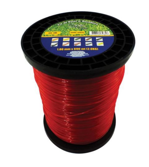 Fio de Nylon 1,80mm Redondo Rolo 690 Metros 2 Kg
