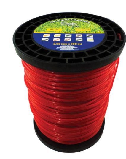 Fio de Nylon 3,00mm Redondo Rolo 248 Metros 2Kg Vermelho