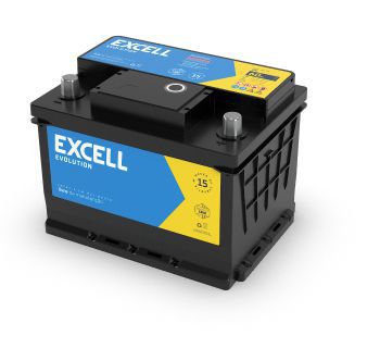 Bateria automotiva Excell 45 Amperes com 15 meses de Garantia - EXF45DD -  MELLO Baterias