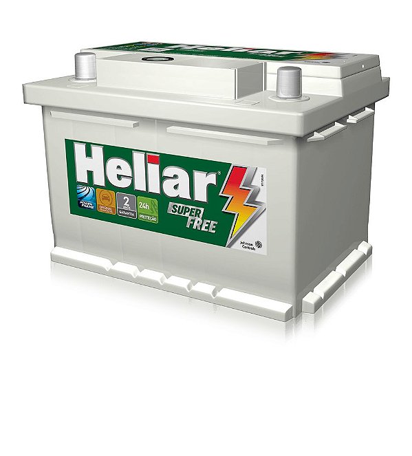 Bateria automotiva Heliar 60 Amperes com 24 meses de Garantia - HF60DD/HD -  MELLO Baterias
