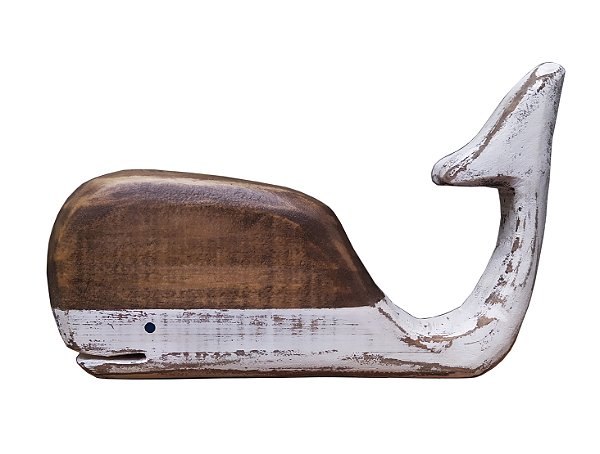 Baleia Decorativa de Madeira