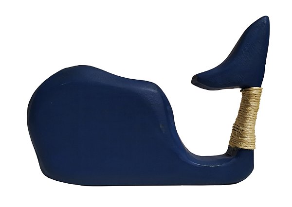 Adorno Baleia de Madeira Azul