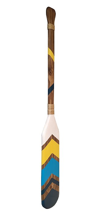 Remo Decorativo em Madeira Azul e Amarelo