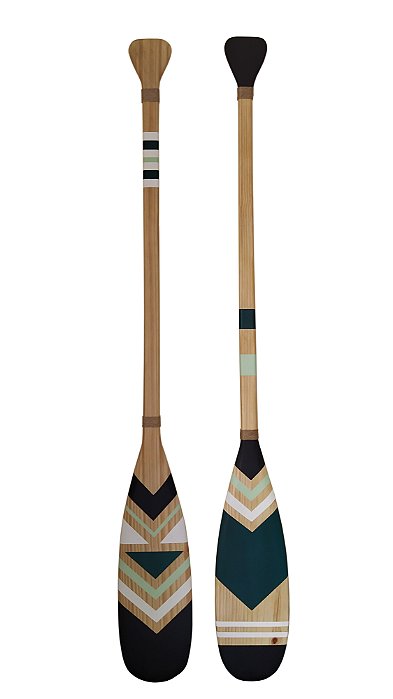 Par de remos decorativos verde e preto
