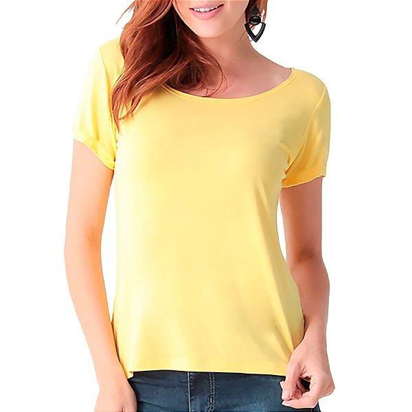 T shirt feminina amarela Clearance