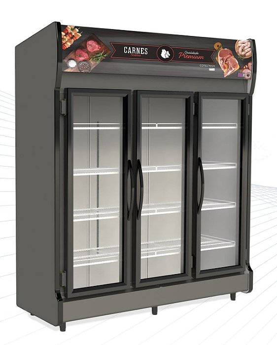 Expositor Refrigerado Vertical Auto serviço Carnes AS-3/C 220v Conservex