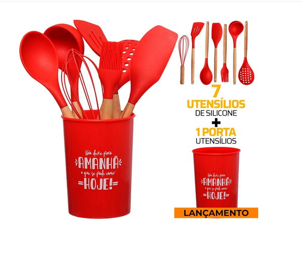 Utensílios de Cozinha de Silicone Jogo 8 Peças FXH-610 Hauskraft