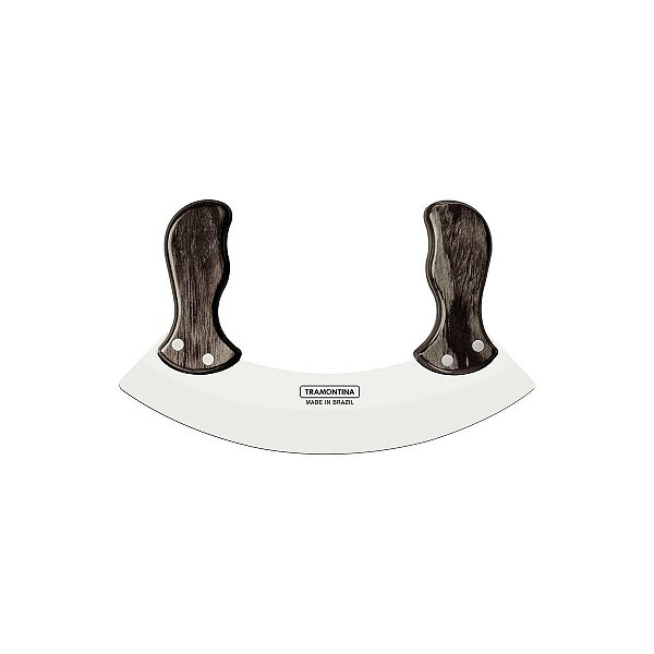 Mezzaluna  Polywood Lâmina em Aço Inox Cabo Madeira Tratada Castanho Tramontina