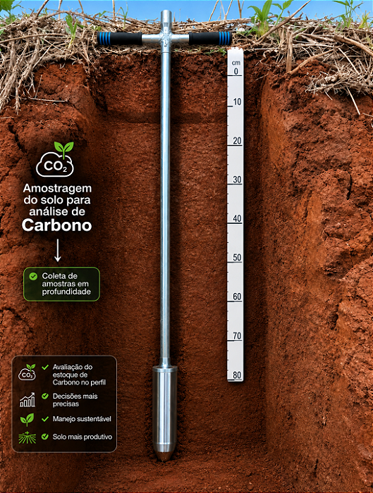 Trado para Amostra Indeformada ( Ideal para carbono e curva de retenção ).