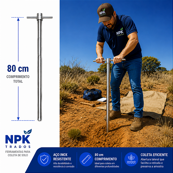 Trado Sonda 80cm (Solo de compactação média )