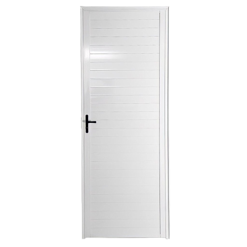 Porta Em Alumínio Lambril 0,80 x 2,10 (m) Branca Direita Reli - Zzat Full  lar e construção