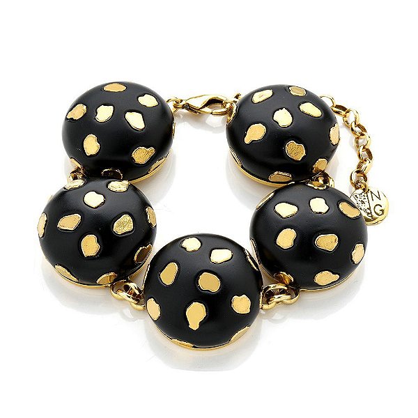 PULSEIRA MULTI SMALL SPOT PRETO DOURADO COLEÇÃO FELINA NÁDIA GIMENES