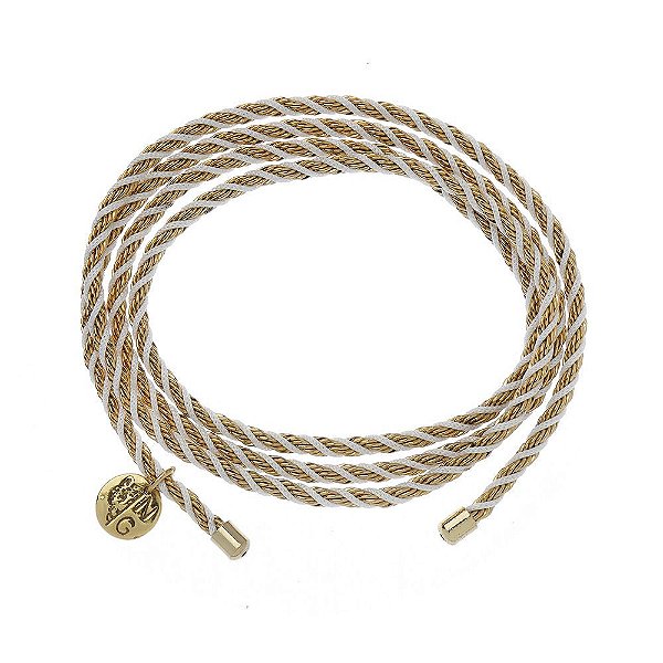 PULSEIRA CORRENTE COM LINHA BRANCA DOURADO NADIA GIMENES