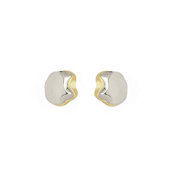 BRINCO DE PINO LUMIÈRE BOUTON BICOLORE DOURADOePRATA
