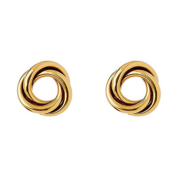 BRINCO DE PRESSÃO ARGOLAS ENTRELAÇADAS DOURADO NADIA GIMENES