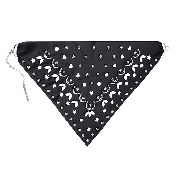 BANDANA URBAN POWER COURO PRATA E PRETO