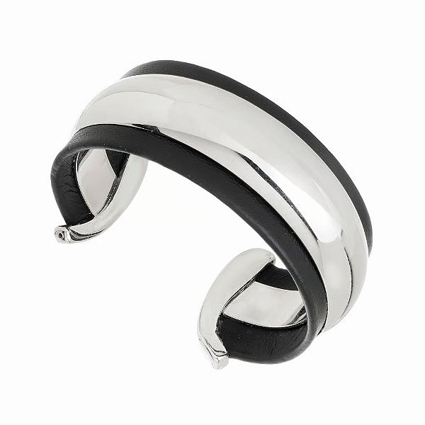 BRACELETE MEDIO URBAN POWER PRATA COM PRETO