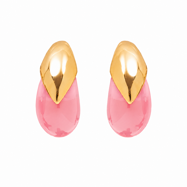 BRINCO ARGOLA DE PRESSAO ROSA ROSANA BERNARDES