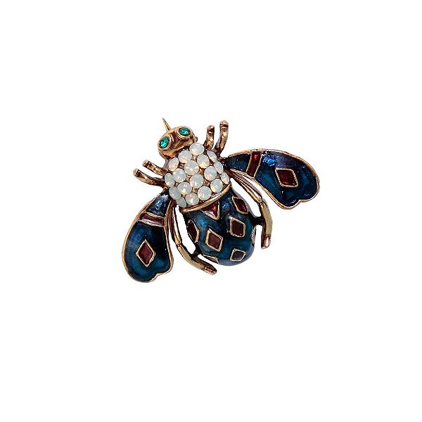 BROCHE ABELHINHA AZUL GIO BERNARDES