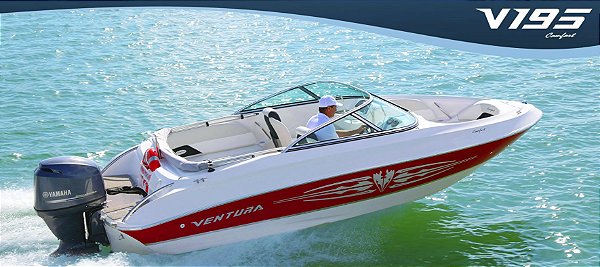 Lancha Ventura 195 Confort com Yamaha 115 4T + acessórios básicos de montagem + Carreta Rodoviária Odne - Pronta para navegar