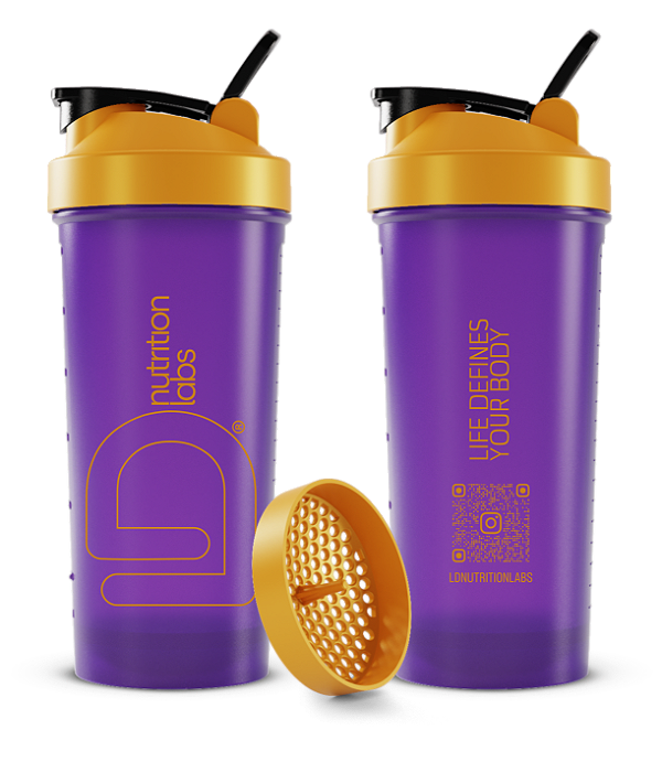 BLENDER LD NUTRITION LABS LILÁS COM TAMPA DOURADA