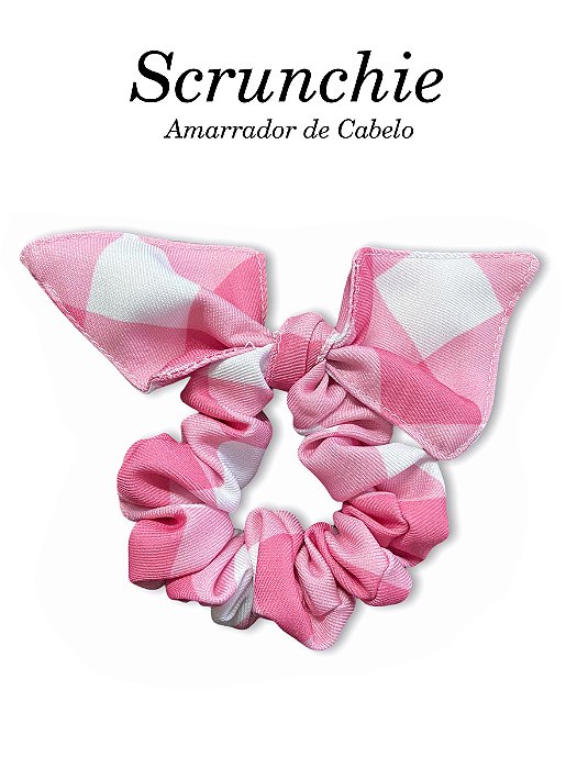 Scrunchie - Amarrador de cabelo Xadrez Pink Lancaster