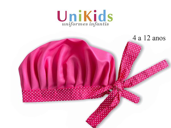 Touca Unikids - Pink com Detalhes Poá Rosa - Uniblu