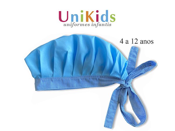 Touca Unikids - Azul com Detalhes listras azul - Uniblu
