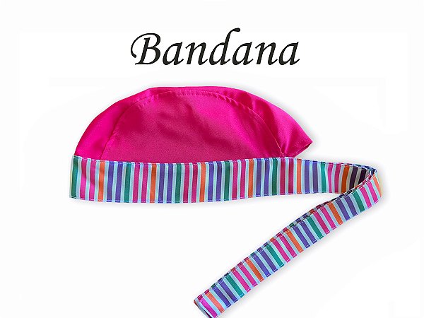 Bandana - Touca Pirata Listras Cabeça Pink e Aba em Listras Coloridas - ( unisex ) -  Uniblu