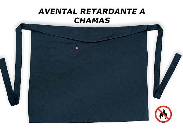 Avental Meia Cintura Preto com Aba - Avental Protection - RETARDANTE À CHAMAS - Uniblu - Personalizado