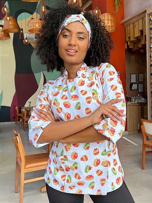 Camisa Feminina Chefe de Cozinha - Dolman Stilus Cakes e Tortinhas - Uniblu - Personalizado