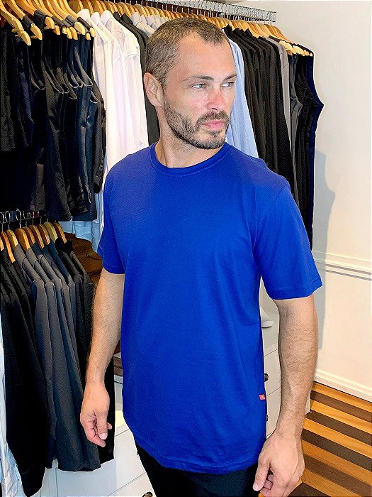 Camiseta Malha 100% algodão Cor Azul Royal - Uniblu - Personalizado