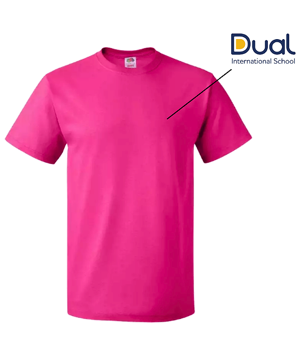 Camiseta Malha Infantil cor - Pink Escola Dual - Uniblu