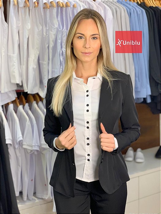 Blazer Social Feminino Executivo - Preto - Uniblu