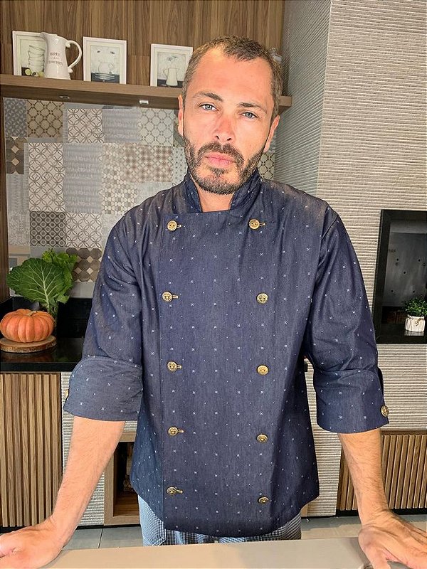 Camisa Chefe  Cozinha - Dolmãn Stilus Jeans - Uniblu - Personalizado
