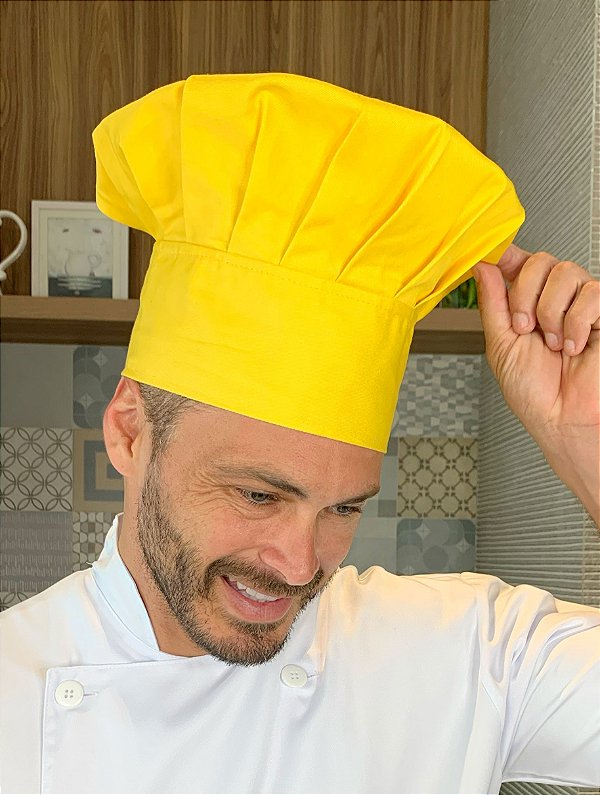 Touca Chefe ou Chapéu Chefe - Amarelo ( unisex ) uniblu