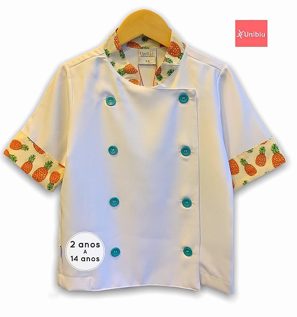 Camisa Chefe Infantil - Dolman Infantil - Estampa Abacaxi  - Unikids