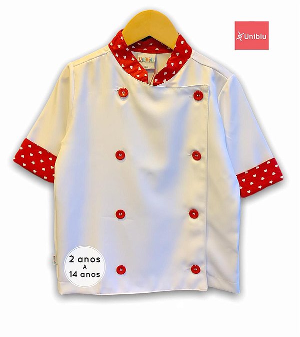 Camisa Chefe Infantil - Dolman Infantil - Estampa Corações - Unikids