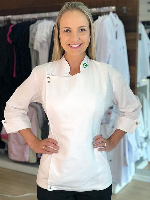 Camisa Feminina Chefe Cozinha - Camisa Dolman Elegance - Uniblu - Personalizado