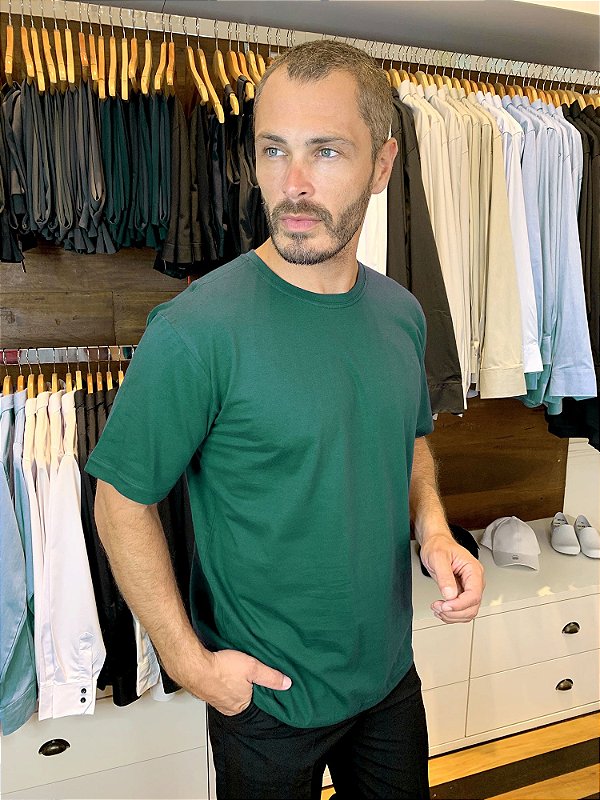 Camiseta Malha 100% algodão Cor Verde Bandeira - Uniblu - Personalizado