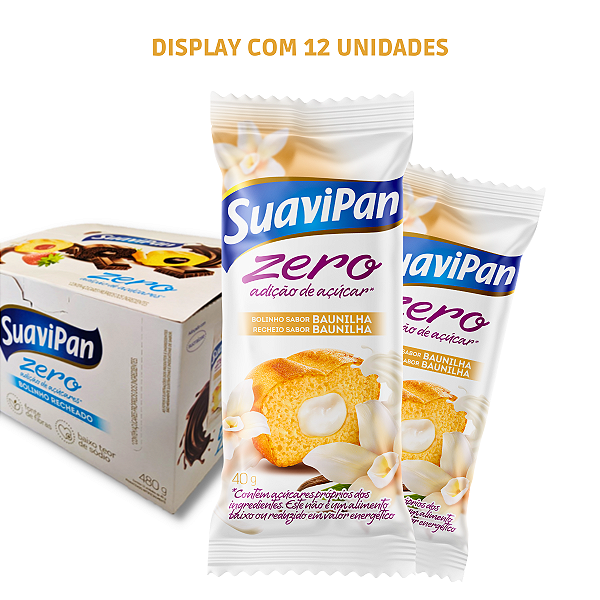 Kit 12 Bolinhos Zero Açúcar - Baunilha com Baunilha