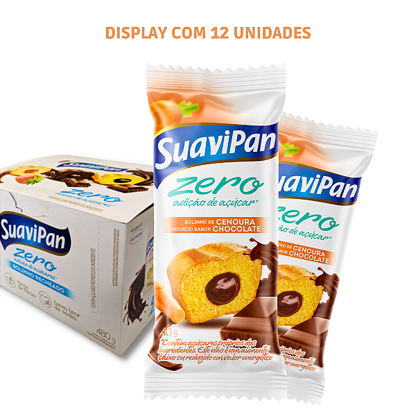 Kit 12 Bolinhos Zero Açúcar - Cenoura com Chocolate