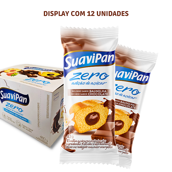 Kit 12 Bolinhos Zero Açúcar - Baunilha com Chocolate