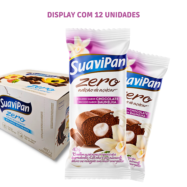 Kit 12 Bolinhos Zero Açúcar - Chocolate com Baunilha