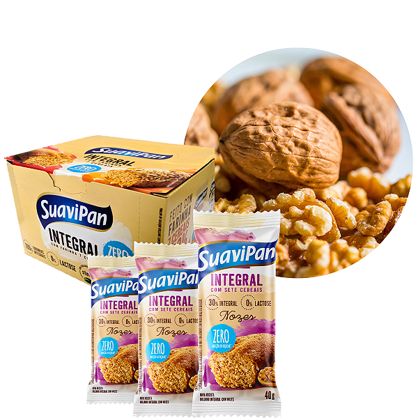 Kit 12 Bolinhos Integrais Zero Açúcar - Nozes