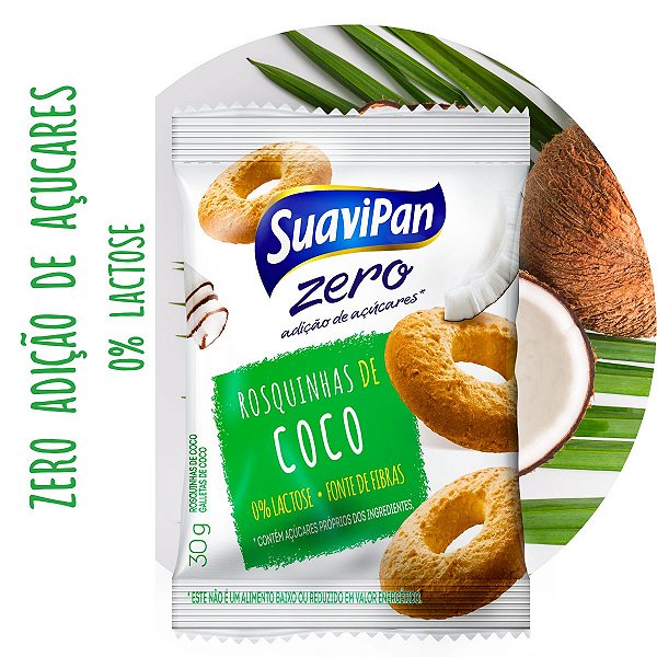 Kit 12 Rosquinhas Zero Açúcar - Coco