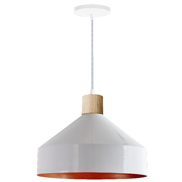 Luminária Pendente Lar Branco e Cobre  - Moderna e Versátil | Ilustre Lar