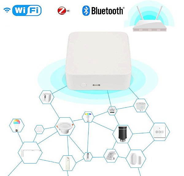 Gateway multimodo wifi + bluetooth + zigbee tuya/smart life